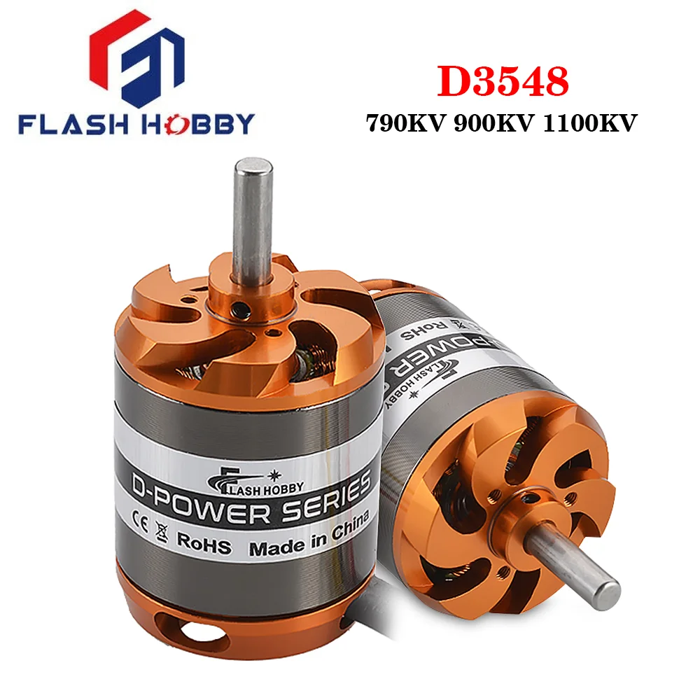 Бесщеточный двигатель FLASHHOBBY D3548 790KV 900KV 1100KV 3-5S для радиоуправляемой модели FPV самолета дрона с фиксированным крылом запчасти «сделай сам»