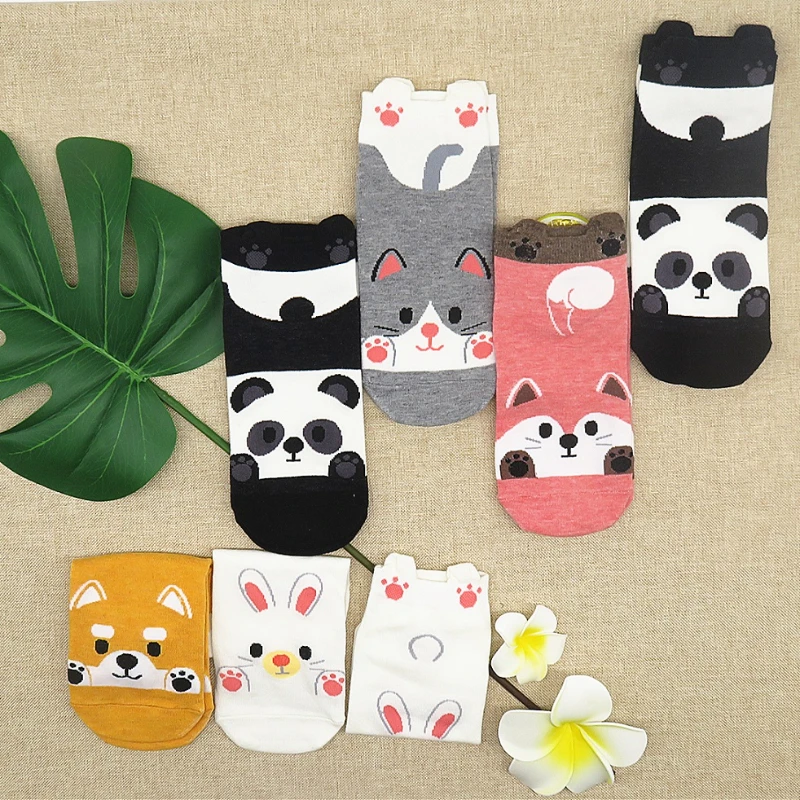 

Panda Fox Rabbit Dog Autumn Winter Fashion Animal Women Cotton Socks Casual Happy Funny Socks Korea Harajuku Kawaii Cute Girls