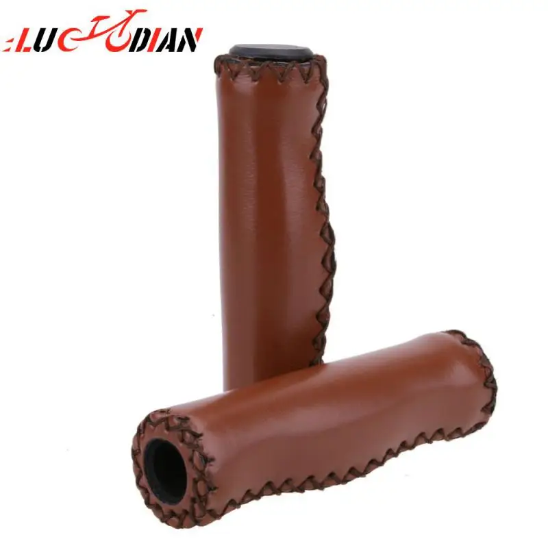 

1 Pair High Quality Bicycle Leather Handlebar Set Hand-stitched Retro Wind Fashion Cycling Handle Protect Cover Handlebar Cover