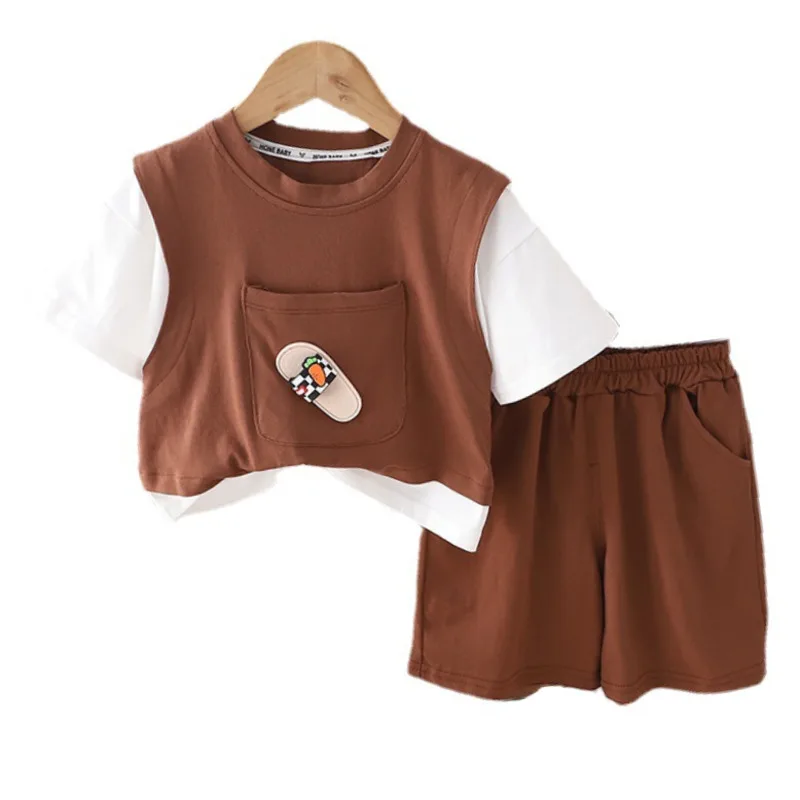 

New Summer Baby Girls Clothes Suit Children Boys T-Shirt Shorts 2Pcs/Sets Toddler Outfits Infant Casual Costume Kids Tracksuits