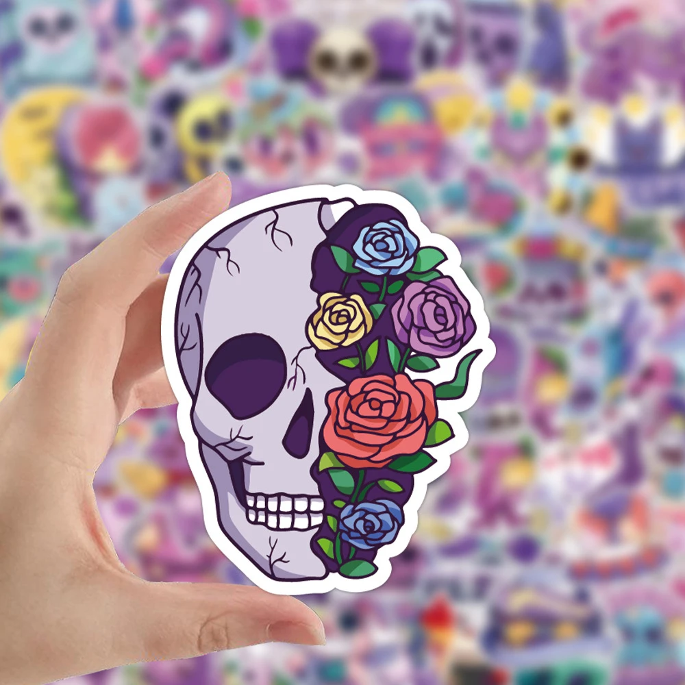 

10/30/50/100PCS Purple Style Horror Theme Cartoon Stickers DIY Laptop Luggage Motorcycle Fridge Car Stickers Decals for Kids Toy