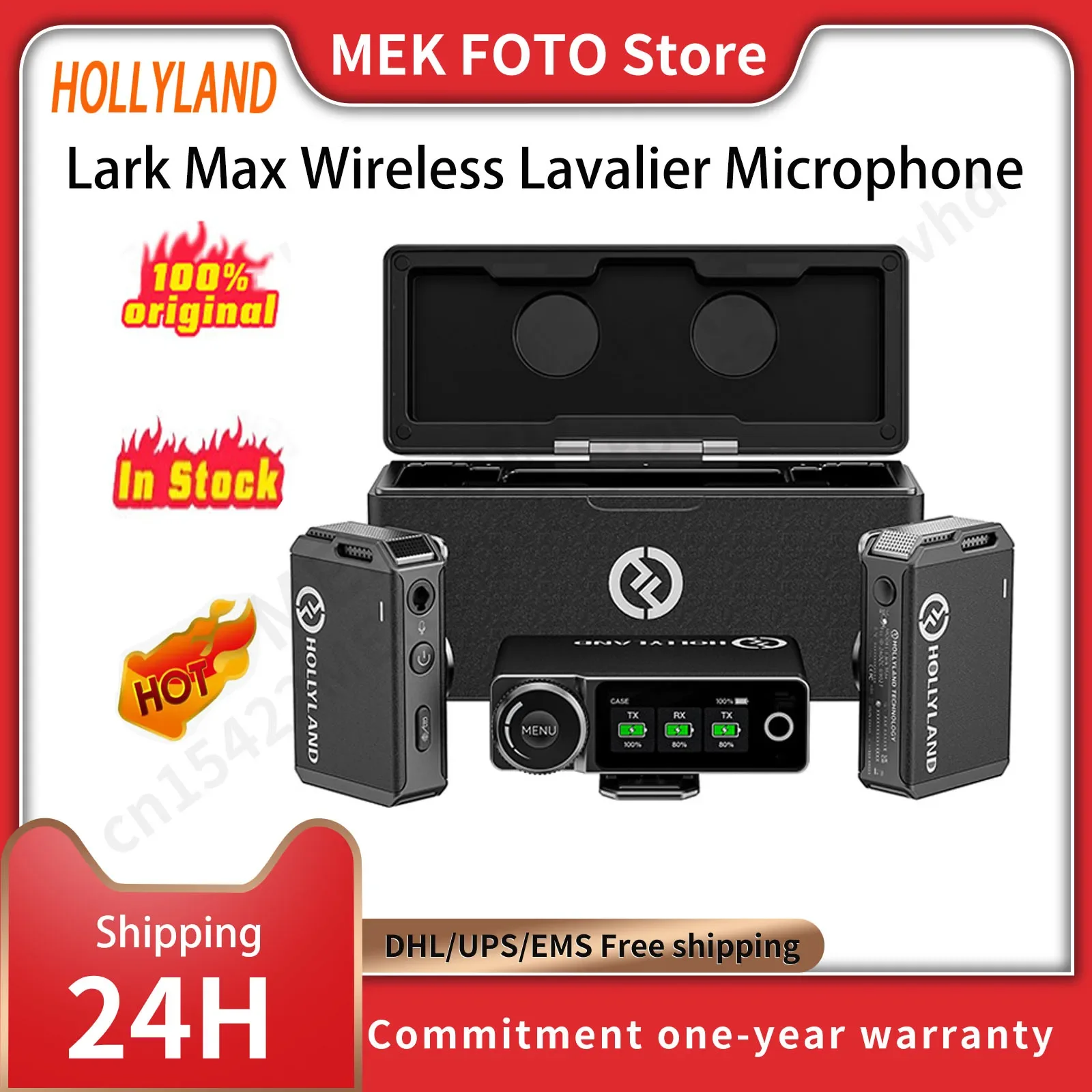 Фото Holl yland Lark Max Профессиональный беспроводной петличный микрофон Бесшумный петличный микрофон с радиусом действия 250 м и 22-часовым временем автономной работы для телефона №1