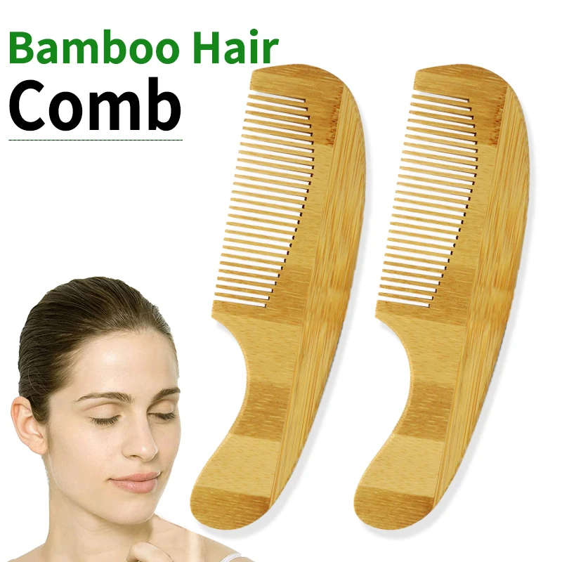 

Exclusive Custom Logo Eco-Friendly Natural Bamboo Wood Hair Comb For Women Durable Simple Anti-Static Fine Tooth Wooden Combs