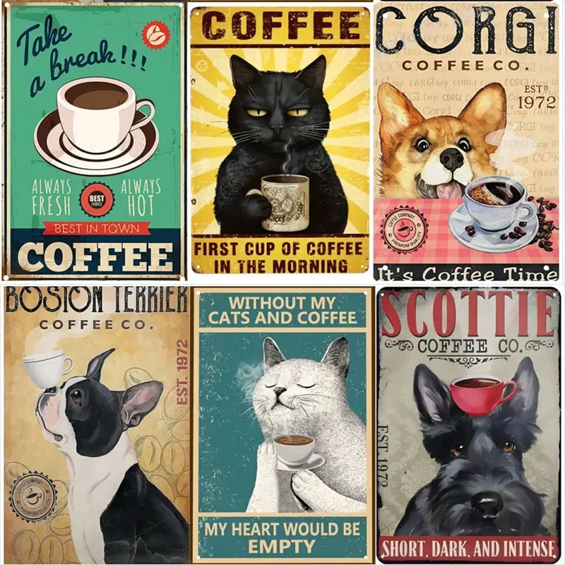 1 шт. металлическая ретро-вывеска для кофе винтажная вывеска дома кофейни бара