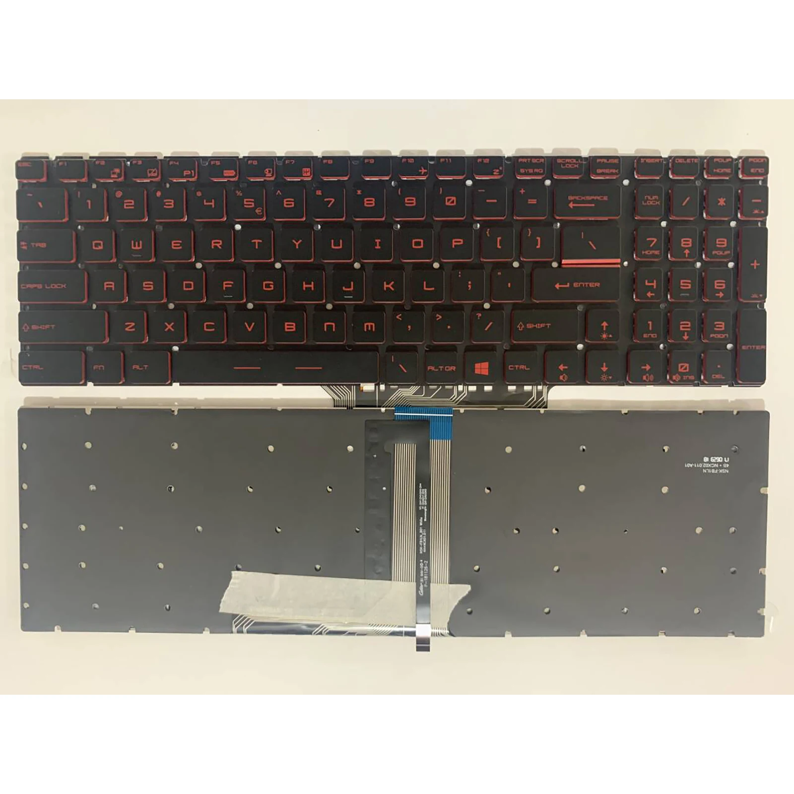 Клавиатура для ноутбуков MSI MS-16P4, MS-16P5, MS-16P6, MS-16P7, MS-16P8, GL63, GP63VR с красной подсветкой, американская раскладка. (art.: 3920dcf73ecf4) - 3920dcf73ecf4
