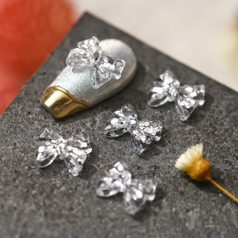 20 шт. подвески для ногтей AB Aurora Mocha Bow Nail Art Resin 3D Flat Back Bow-Knot 11 мм |