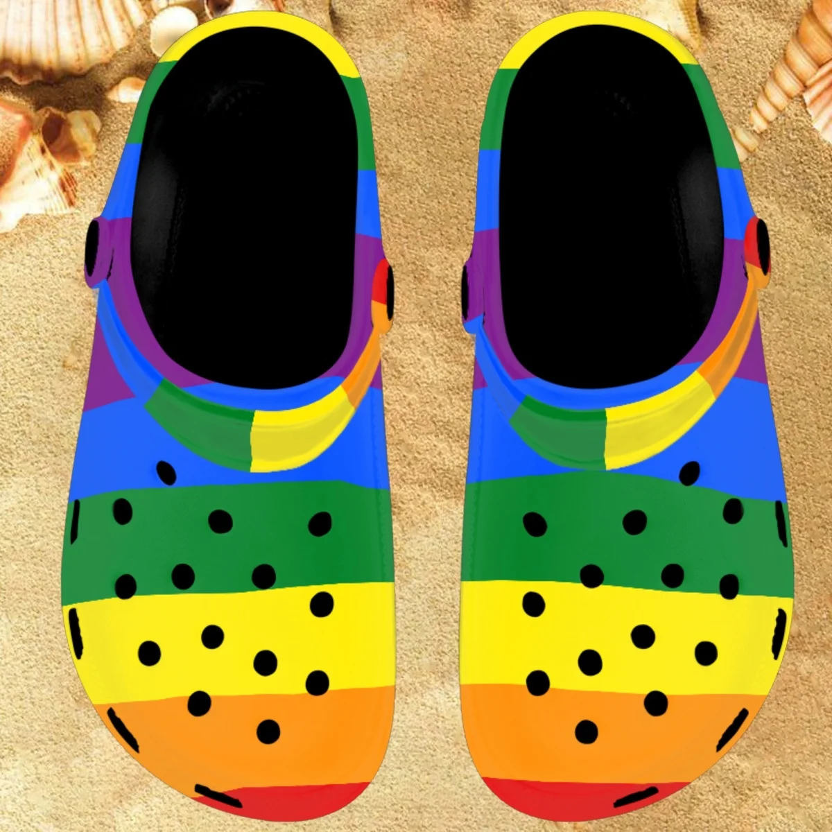 Nopersonality Rainbow Printed Slippers Women's Love Is Love Sandals Summer Breathable Adult Slippers Wading Comfort Shoe