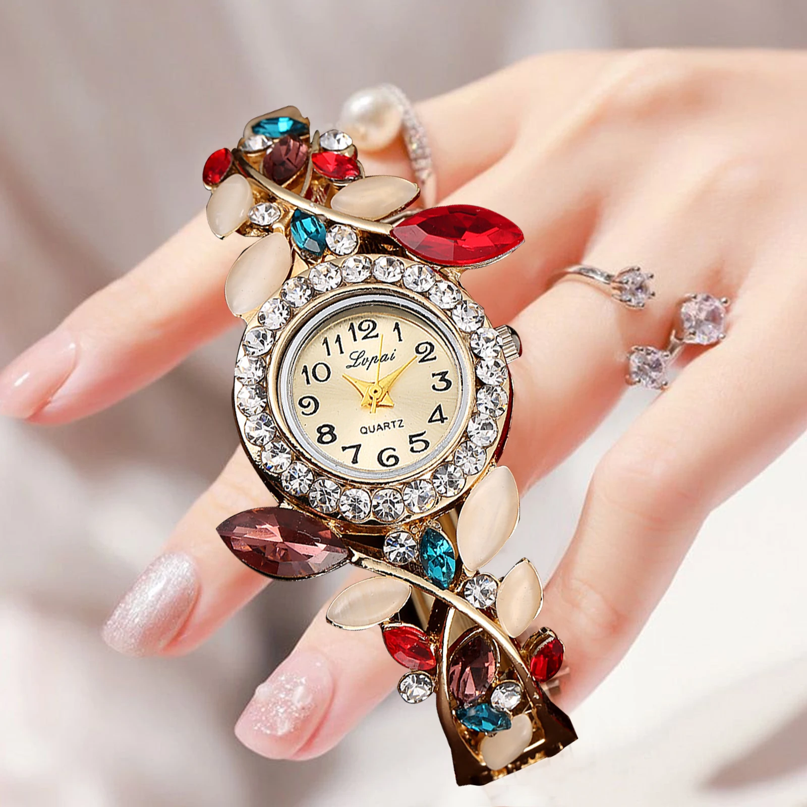 Women Watches Top Brand Luxury Diamonds Bangle Wrist Watch Ladies Steel Bracelet Dresses Elegant Female Clock Gifts Montre Femme