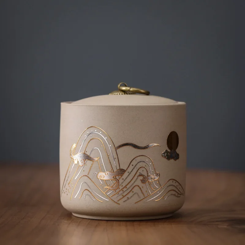 Китайская керамическая банка для хранения фиолетовая глина чая влагостойкая