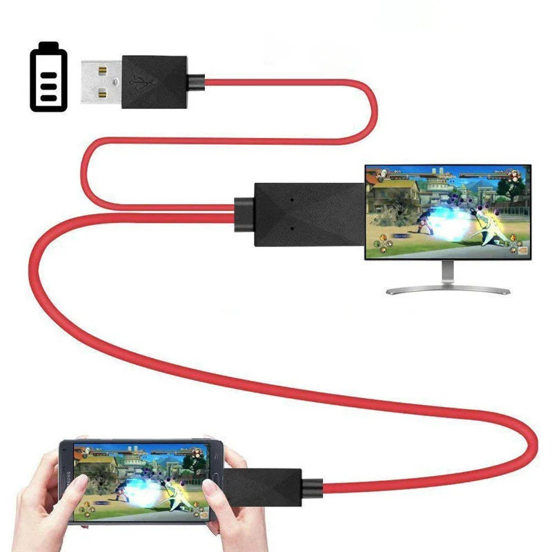

Адаптер с Micro USB на HDMI-совместимый с 1080P HD для ТВ-кабеля для телефонов Android, 11 контактов, вилка и искусство для ТВ, домашнего кинотеатра