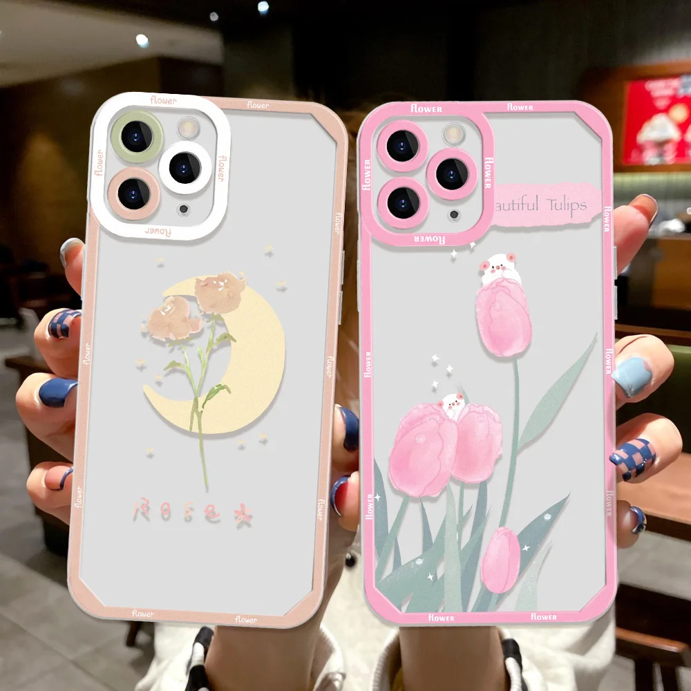 

Clear Bear Phone Case For Xiaomi Mi 11 Lite Case Redmi Note 11 10 9 Pro 8 7 9S 10S 11S 9A 9C 9T 11T Poco X3 Pro NFC Back Covers