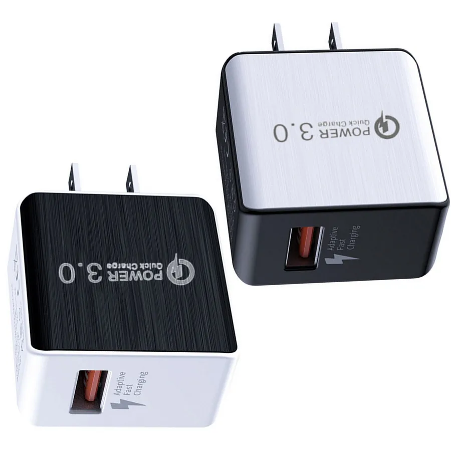 

Fast Quick Charging 18W Eu US Ac Home Travel Wall Charger QC3.0 Power Adapters For Iphone 12 13 Samsung s20 s22 htc lg