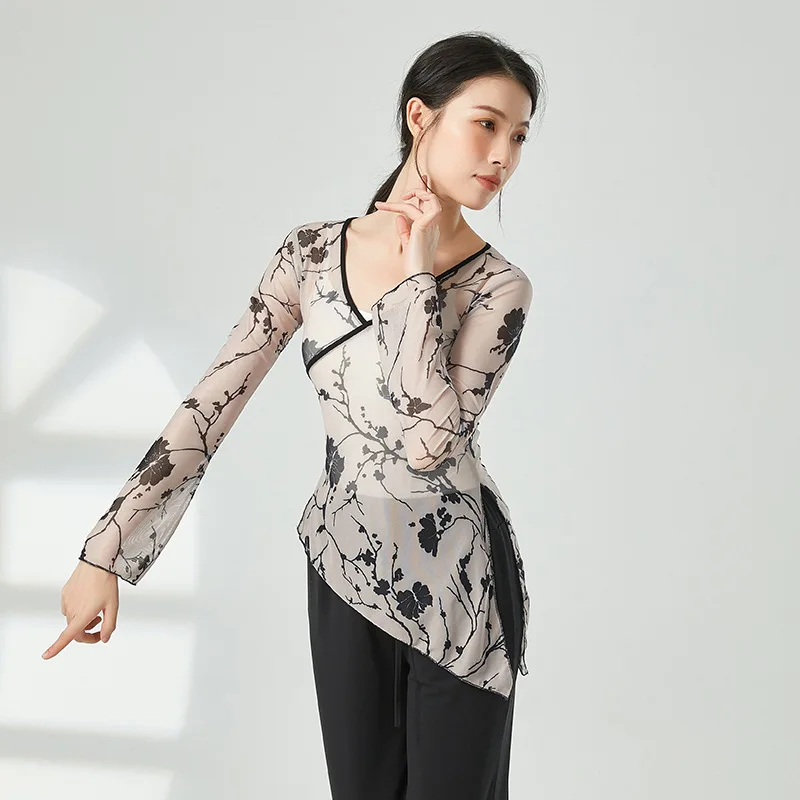 Женская блузка с длинным рукавом для танца живота