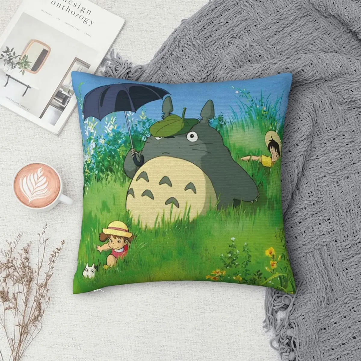 Забавная милая наволочка с рисунком T-Totoros полиэстеровая декор чехол для дома
