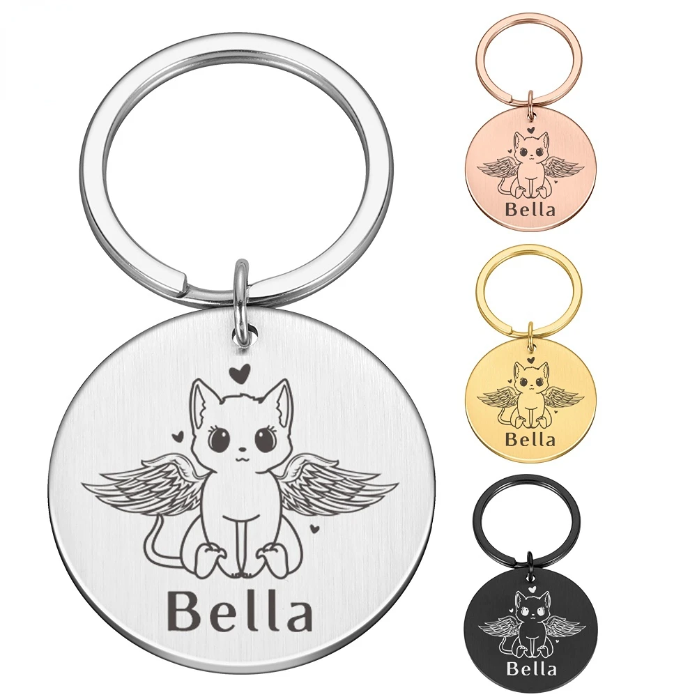 

Free Customized Cat Name ID Tags Collars Pets Cat ID Tag Personalised Engraved Cats ID Tags Collar for Pet Kitten Accessories