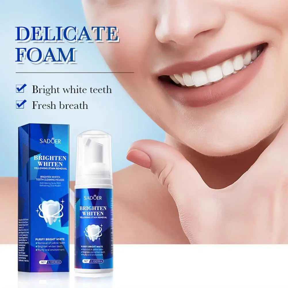 

60ml Teeth Cleansing Whitening Mousse Removes Stains Teeth Whitening Oral Hygiene Mousse Toothpaste Whitening And Staining