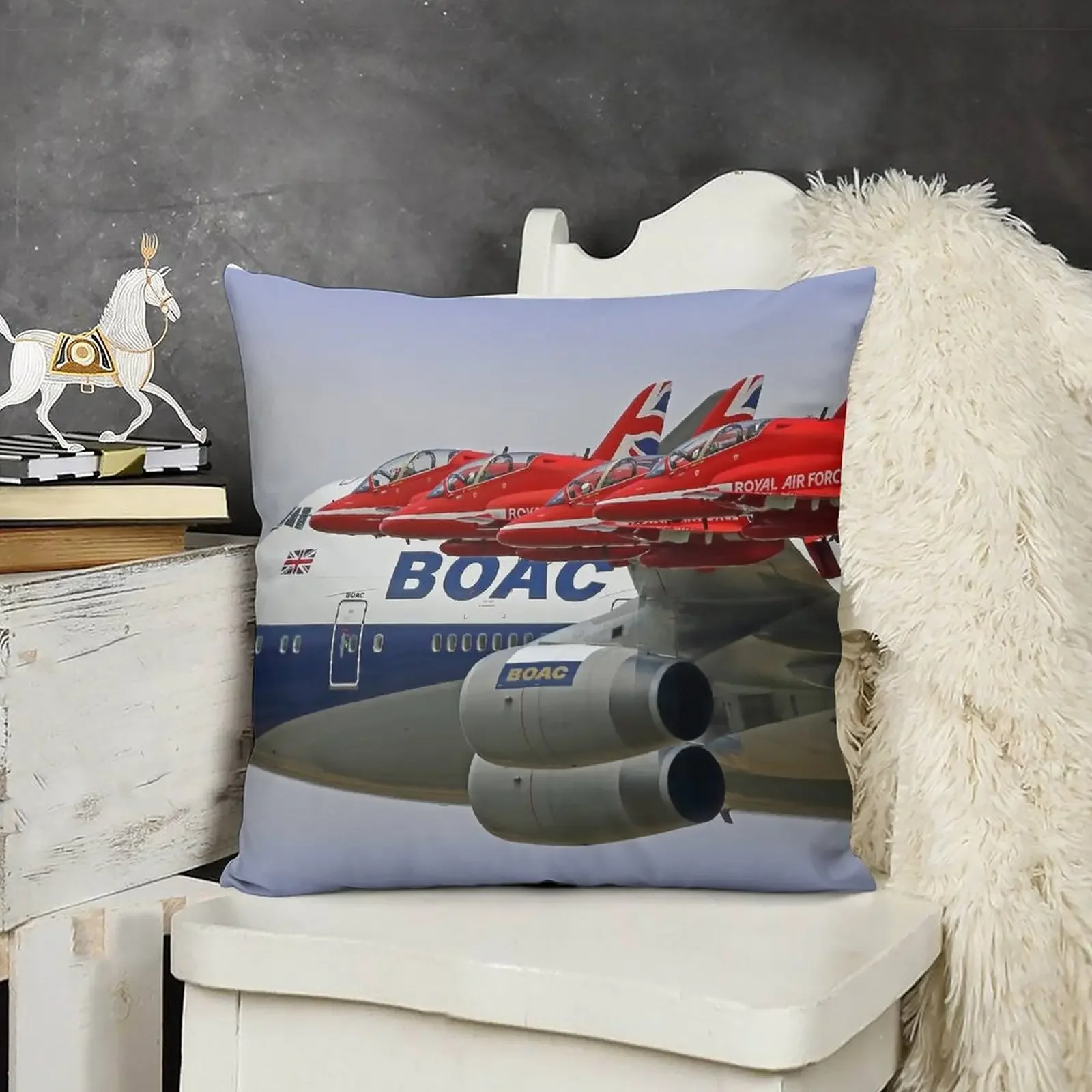 BOAC 747 с красными стрелками Flypast-3 декоративные подушки рождественские украшения