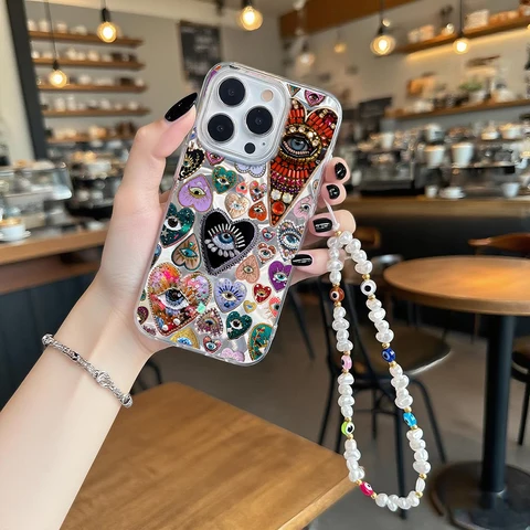 Чехол Pearl Eyes Heart для Motorola Moto EDGE 50 Ultra 60 Fusion 60 Pro 60S G15 G05 E15 G34 G45 G35 G60 G75 G84 G54 G56 G86 Cover