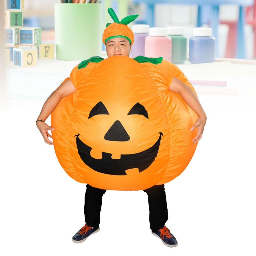 

Adults Inflatable Pumpkin Halloween Fancy Dress Costume Party Clothing Costumes for Halloween Cosplay Performance (Orange)
