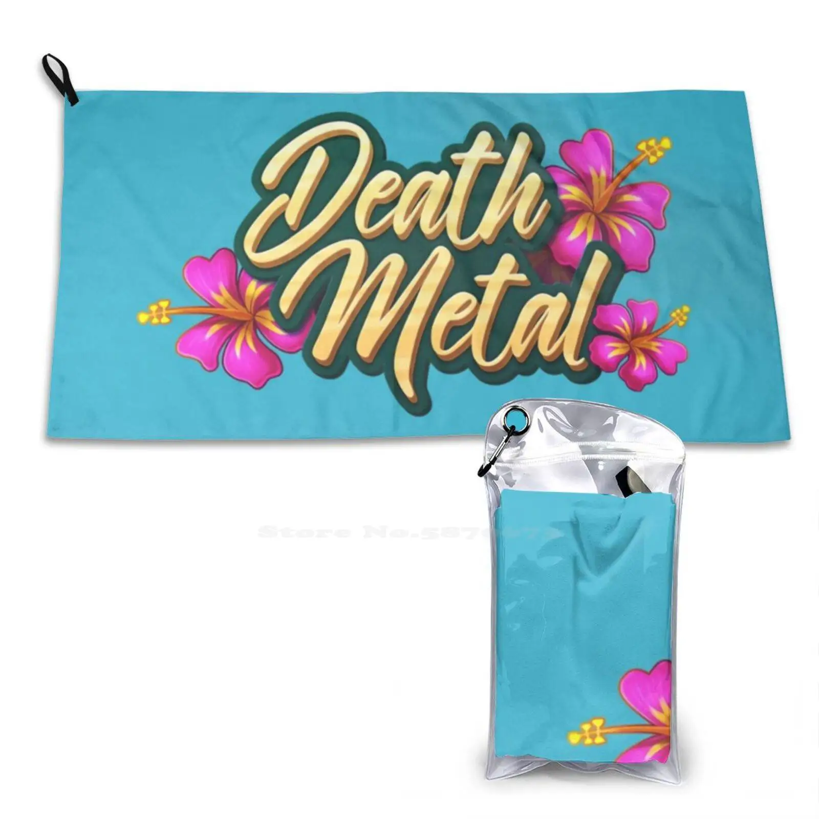 Strong Water Absorption Hawaiian Tiki Culture Cheerful Spring Flowers Pun Heavymetal