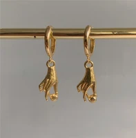 palmistry hand jewelry handmade jewelry gold colour dangle earrings tarot earrings