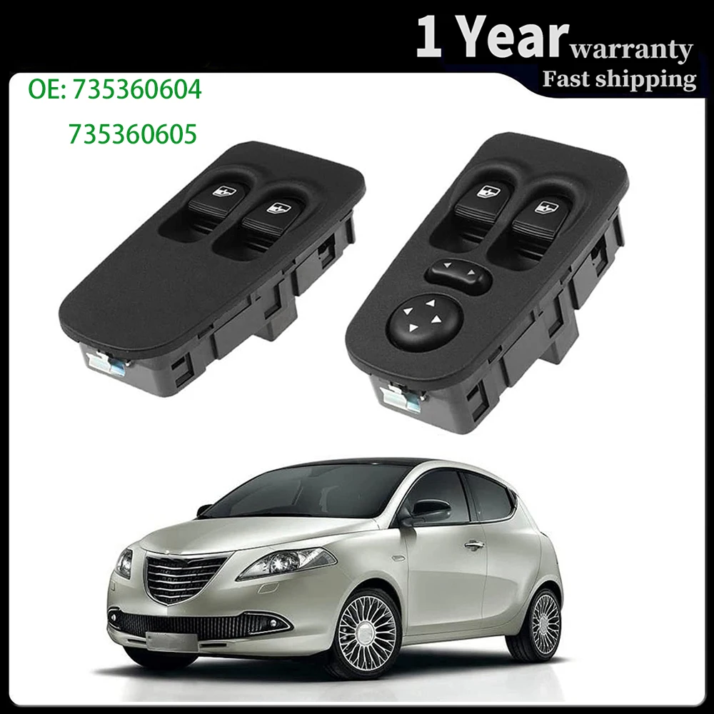 

For Fiat Lancia Ypsilon 1.2 JTD 1.4 2003-2011 Front Left Front Right Power Window Control Switch Button 735360605 735360604