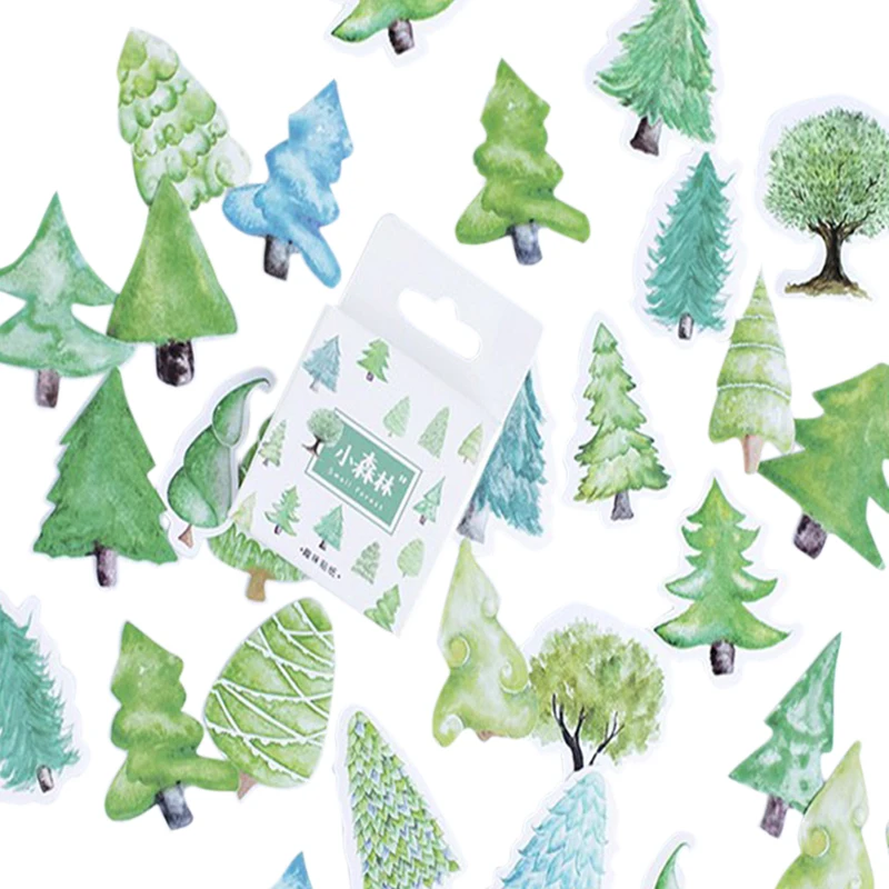 

40Packs Wholesale Creative Kawaii Small Forest Paper Diary DIY Decor Sticker Scarpbooking Sticker Stationery Free Shipping