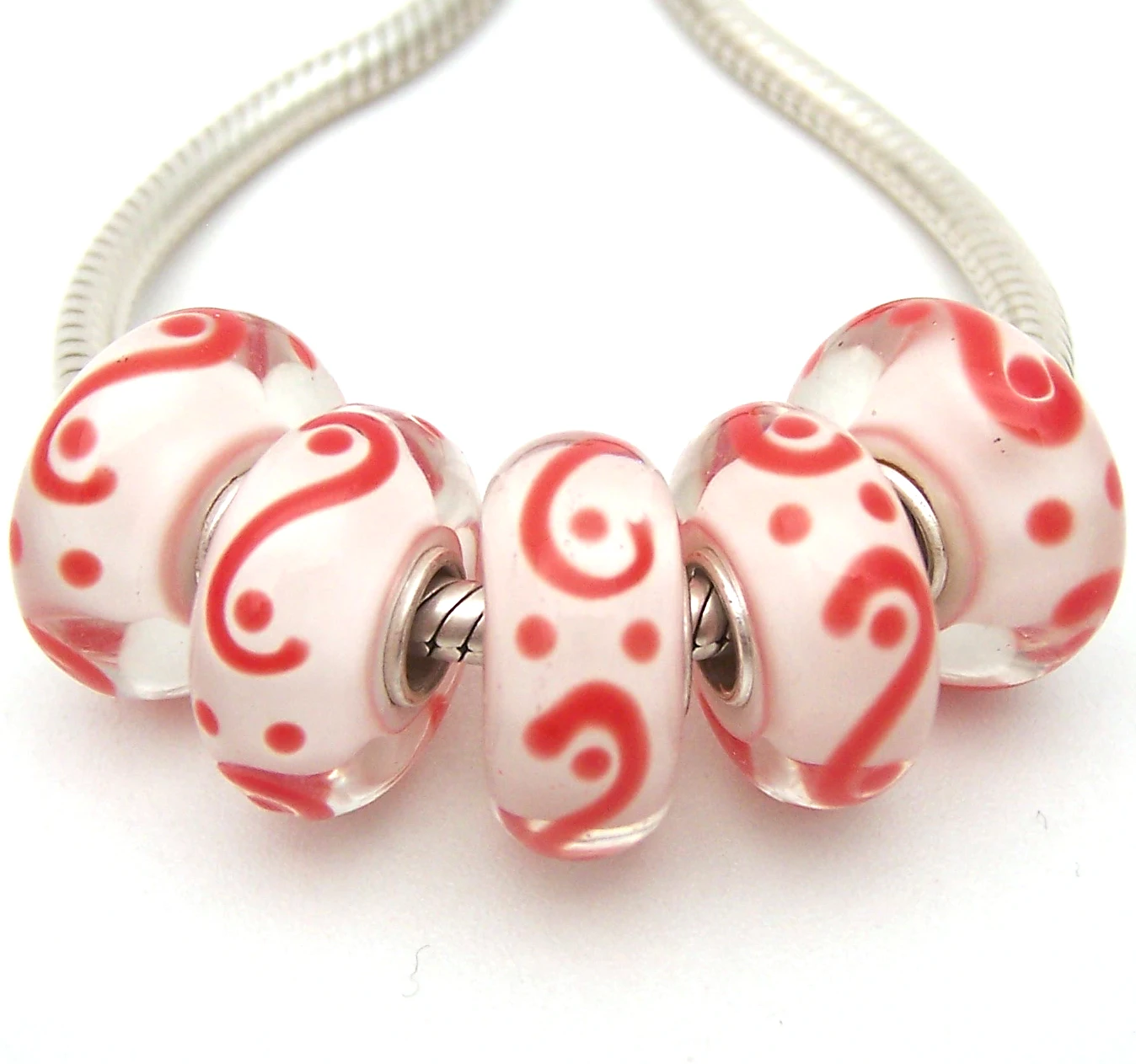 

XHYG171 5X 100% Authenticity S925 Sterling Silver Beads Murano Glass beads Fit European Charms Bracelet diy jewelry Lampwork