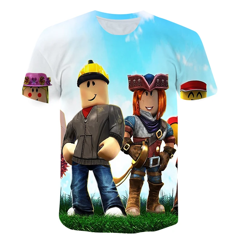 

Children Robloxing T shirt Summer Kids Game Robloxing 3D TShirts Boys Girls Cartoon Anime T-shirt For 4-14 Year Kids Streetwear
