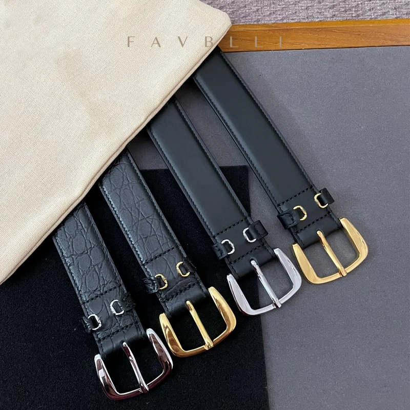 Women's Genuine Leather Classic Metal Pin Buckle Belt Wide 3.0 Simple Fashion All-Match Decorative Jeans Retro Elegant Gift 2023