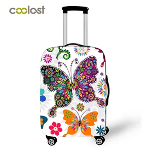 Чехол на колесиках с бабочками для девочек, защитные эластичные Чехлы для багажа, дорожные аксессуары, 18-32 дюйма