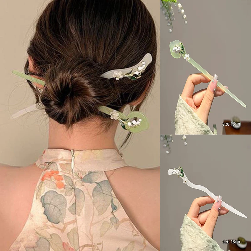 Традиционный китайский колокольчик цветок орхидеи шпильки для волос заколка