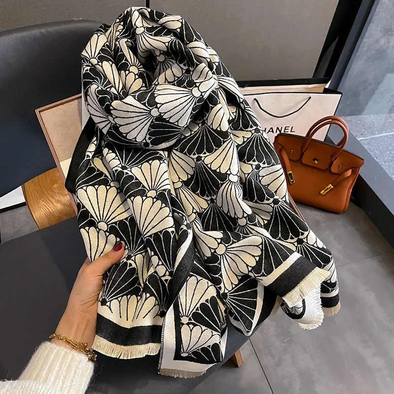 

Luxury Brand Thick Blanket Scarf for Women Design Winter Warm Cashmere Scarves Shawls and Wraps Female Bandana Bufanda Echarpe