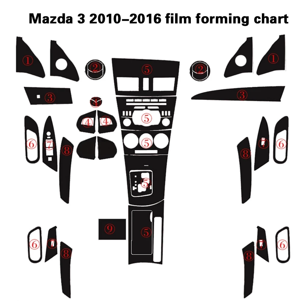 

Mazda 3 2010-2015 Interior Central Control Panel Door Handle Car 3D/5D Carbon Fiber Stickers Decals For StylinStyling Accessorie