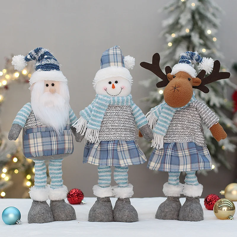 

Christmas deer SReinnowman Santa Claus Standing Ornament New Year Tree DecorNavidad Decoration Merry Christmas 2023