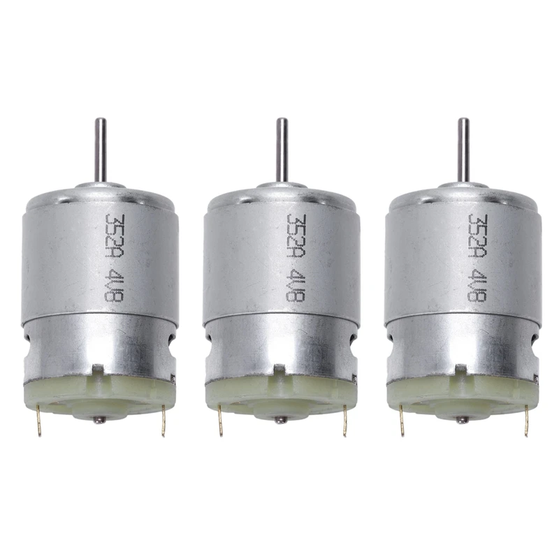 

Мини-двигатель 3X RS380 DC 1,5-18 в 30000 об/мин 38x28 мм для игрушек-моделей RC «сделай сам», серебристый