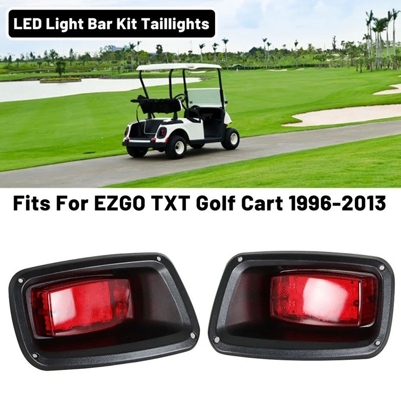 Golf Cart LED Headlight Bar Kit With LED Taillights For EZGO TXT 1996-2013