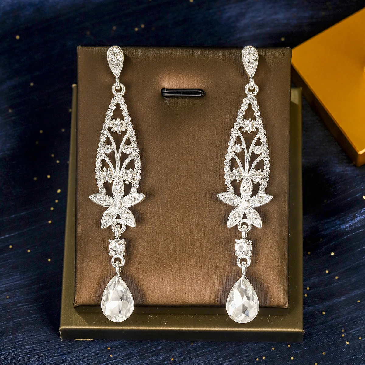 Сверкающие серьги-капли с кристаллами в стиле барокко модные длинные женские