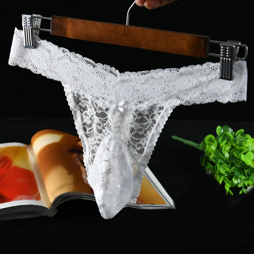 

Men Jockstrap Panties Sexy String Bikini Mens Sissy Underwear T-Back Lace Lingerie Briefs Low Rise Thong G-String Panties