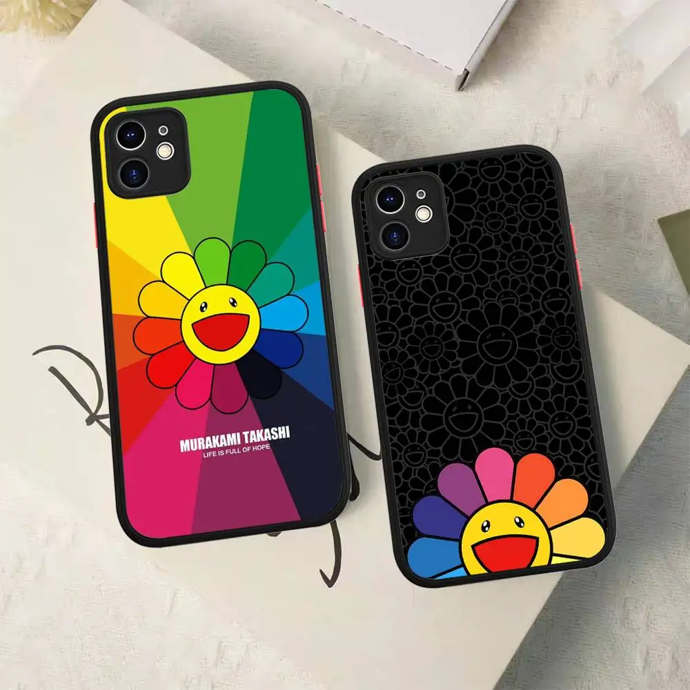 Фото Японский художественный чехол для телефона M-Murakami T-Takash для iPhone 16 15 14 11 12 13 Pro Max Plus 12 XS Max, матовая задняя крышка №4