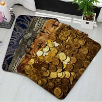 funny bitcoin gold and money printed flannel floor mat bathroom decor carpet non slip for living room kitchen welcome doormat
