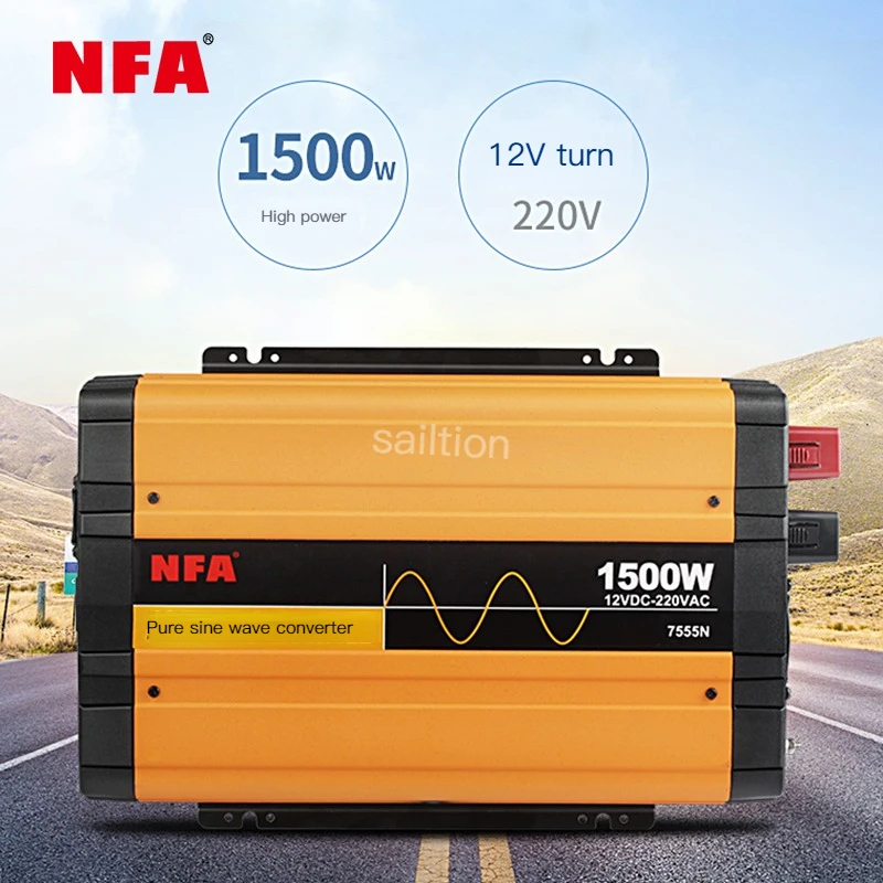 

The NFA NFA 7555N is pure sine wave converter of 1500W inverter car charger