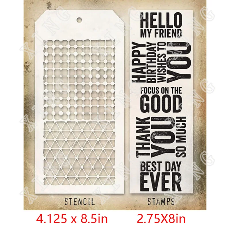 

Bold Sayings And Grid Dot Diamonds 2022 Clear Stamps or Metal Cutting Dies Sets for DIY Craft Making Greeting Card Scrapbooking