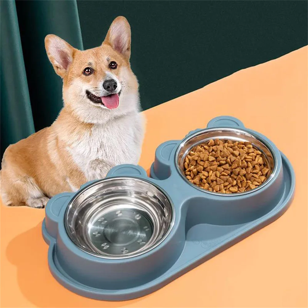 Dog Bowl Anti-Overturning Cat Rice Bowl Pet Drinking Bowl Dog Food Bowl Cat Food Double Bowl Dog Bowl Supplies