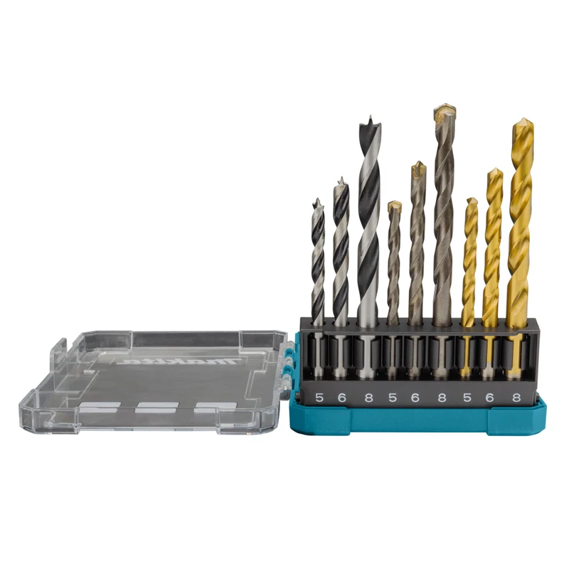 Набор сверл Makita D-71962 комплект из 9 насадок с прямым хвостовиком для работ по