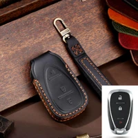 leather car remote key case cover shell fob for chevrolet chevy camaro cruze malibu sonic volt tracker spark bolt trax keyless