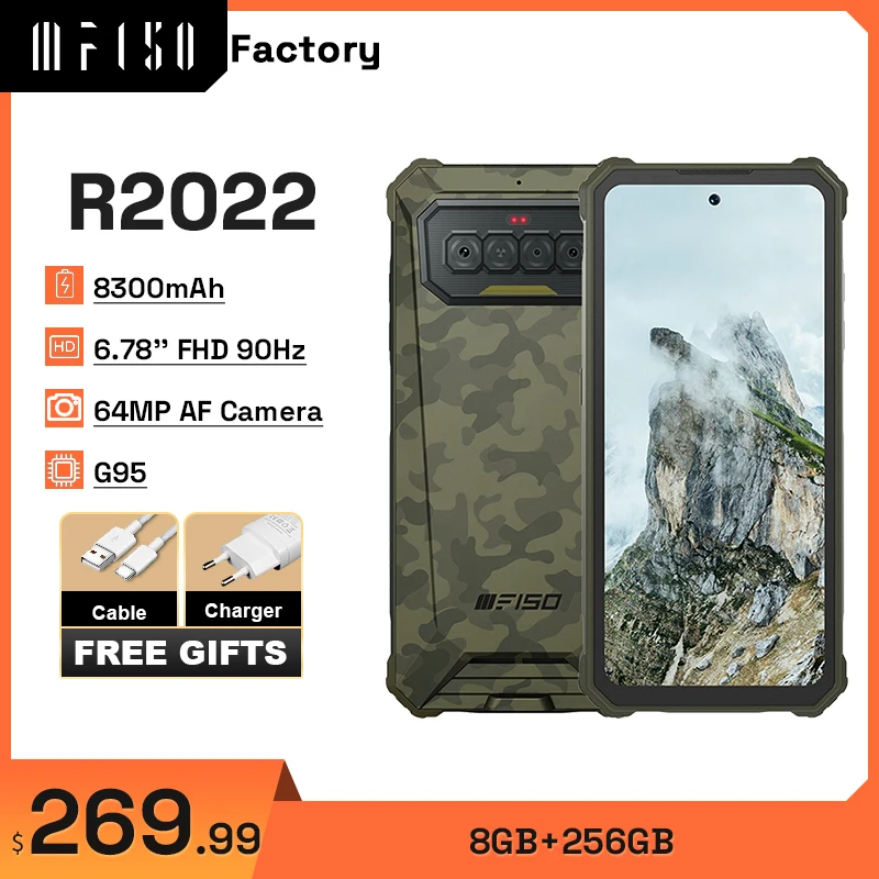 Прочный смартфон IIIF150 R2022 8 ГБ + 256 6 78 дюйма FHD 90 Гц IP68 водонепроницаемый 64 мп 20 МП