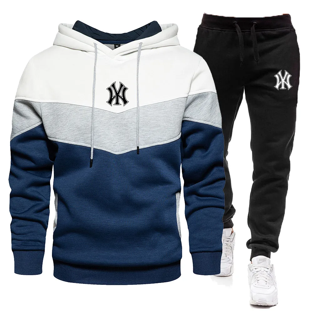 

New arrival Men's Autumn Winter Sets Zipper Hoodie and Pants 2 Pieces Casual Tracksuit Male Sportswear Brand Clothing Sweat Suit