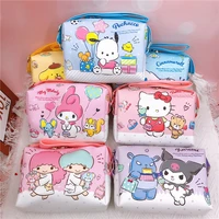 sanrio cartoon cute childrens messenger shoulder backpack for girls hello kitty melody kurumi anime figures kids shoulder bags