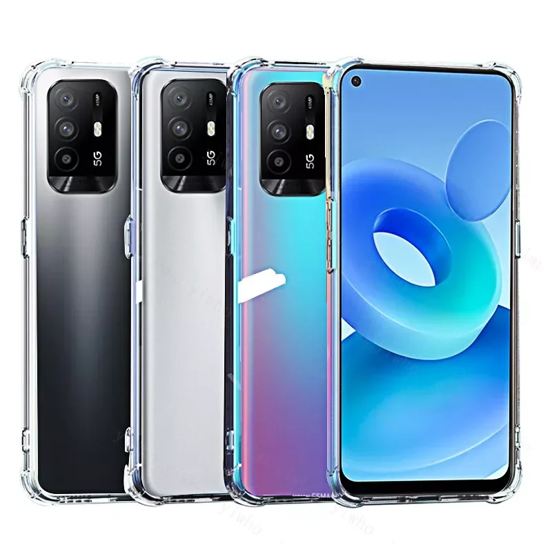 

Shockproof Transparent Silicone Phone Case for OPPO A95 A94 A93 A92 A74 A73 A72 A53 A53s 5g A15 A15s Protection Cases Back Cover
